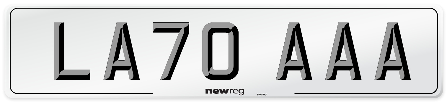 LA70 AAA Number Plate from New Reg